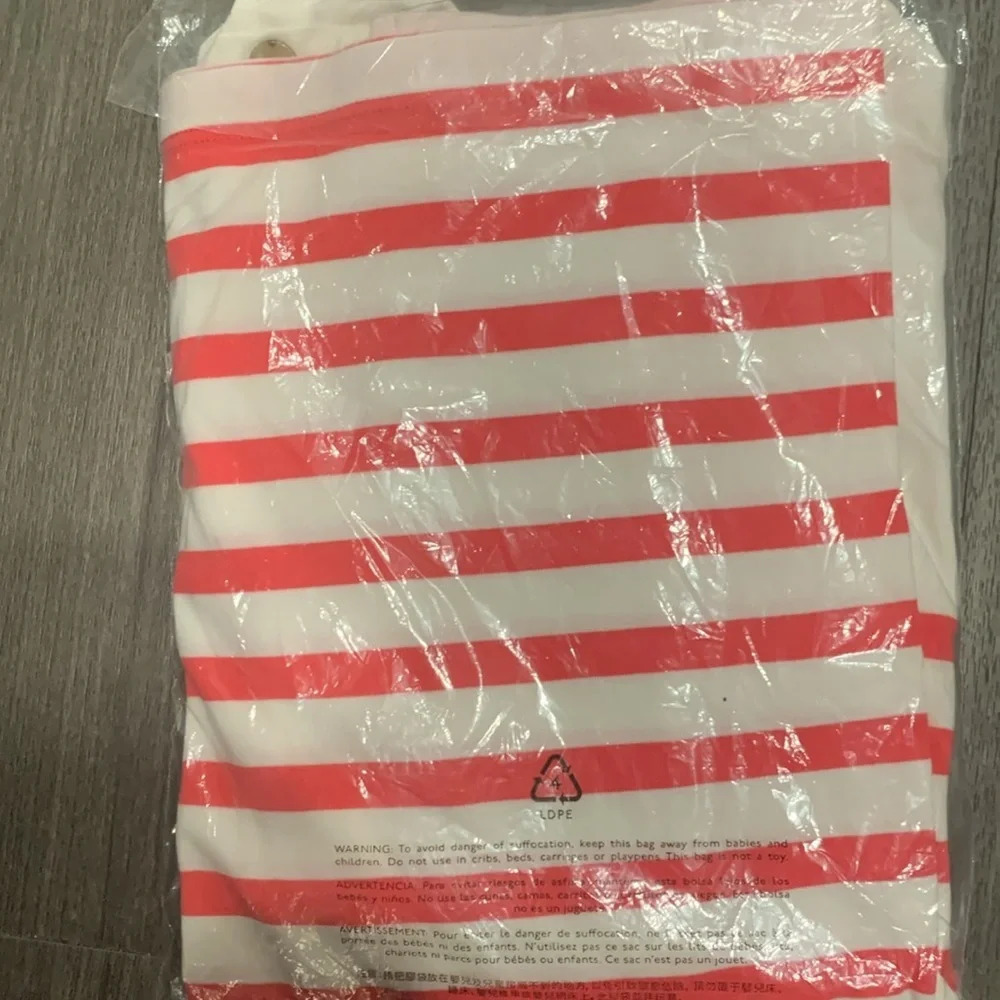 J. Crew Mariner cloth boatneck Long sleeve T-shirt in Ivory/Coral. NWT - Picture 3 of 5